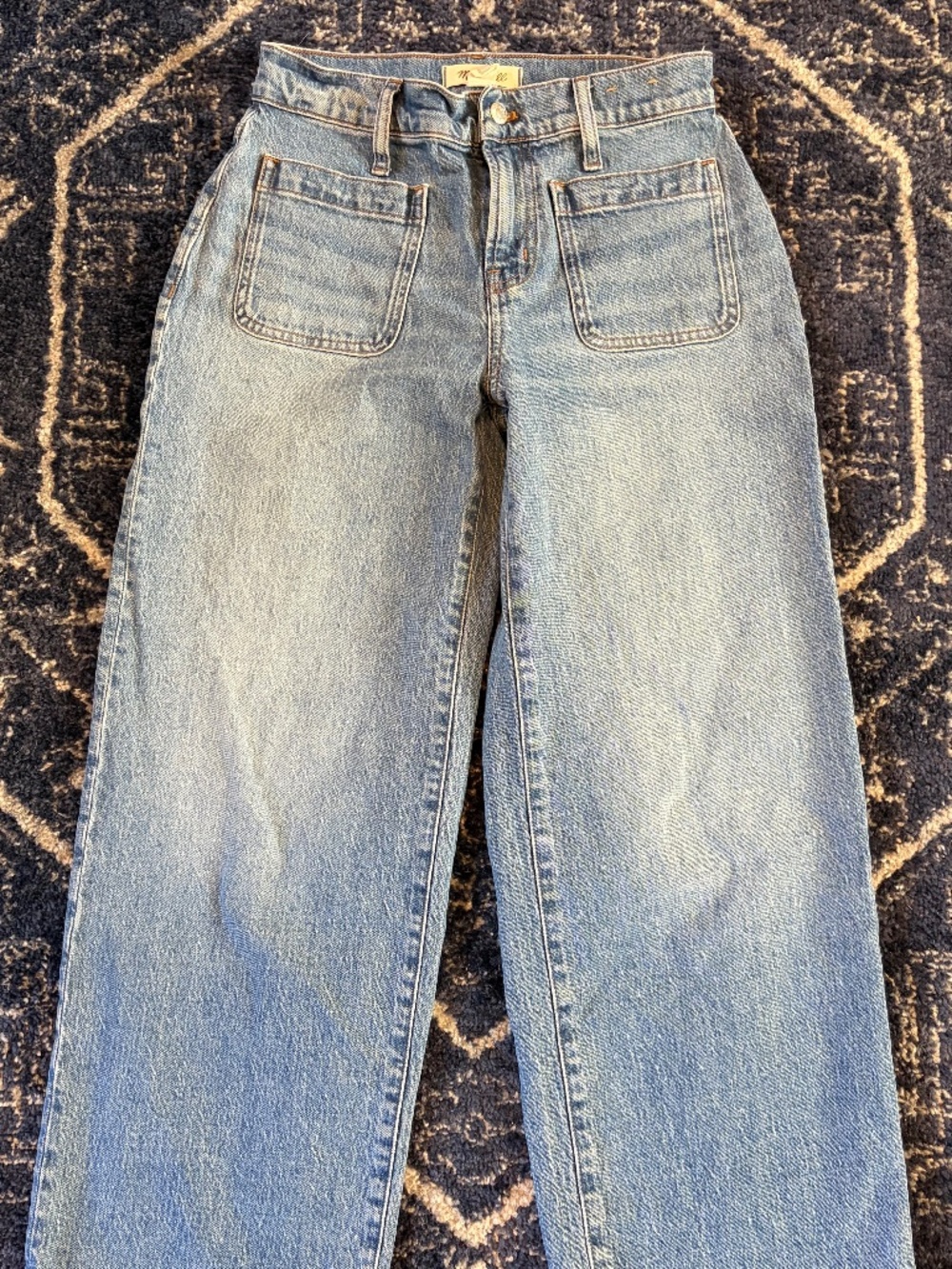 Madewell Perfect Vintage Wide-Leg Jeans Patch Pocket 26P Petite